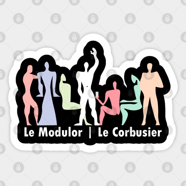 Le Corbusier Modulor Pastel Party Sticker by SLGA Designs